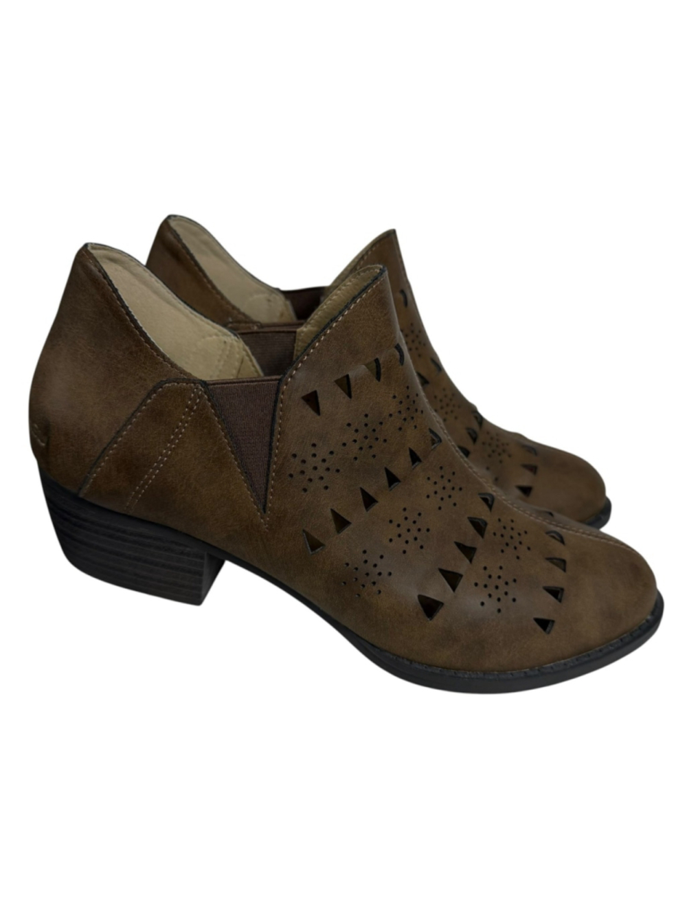 JBU By Jambu Evelyn Encore JB19EVE34 Fashion Bootie Brown Vegan Women's US 8.5